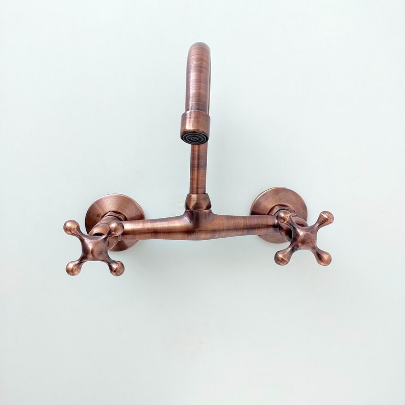 Moroccan Antique Copper Wall-Mounted Kitchen Faucet