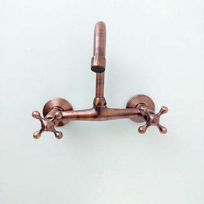 Moroccan Antique Copper Wall-Mounted Kitchen Faucet