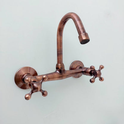 Moroccan Antique Copper Wall-Mounted Kitchen Faucet