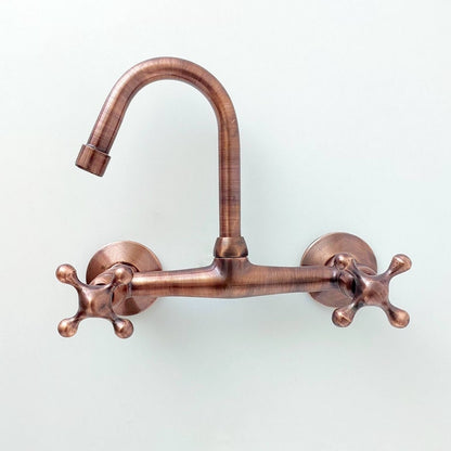 Moroccan Antique Copper Wall-Mounted Kitchen Faucet