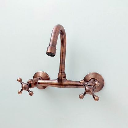 Moroccan Antique Copper Wall-Mounted Kitchen Faucet