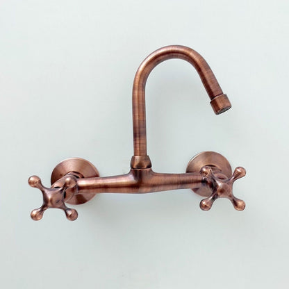 Moroccan Antique Copper Wall-Mounted Kitchen Faucet