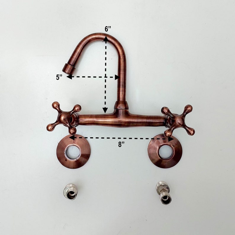 Moroccan Antique Copper Wall-Mounted Kitchen Faucet