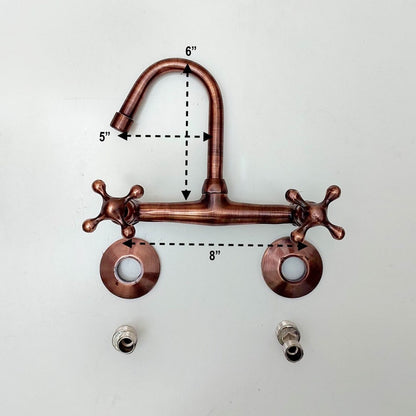 Moroccan Antique Copper Wall-Mounted Kitchen Faucet