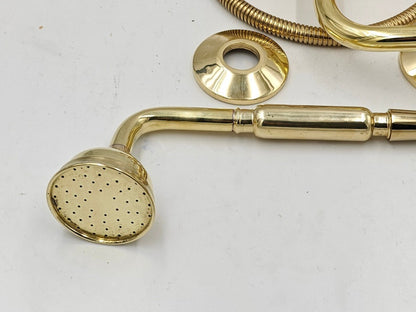Polished Gold Wall-Mount Bathtub Faucet Set