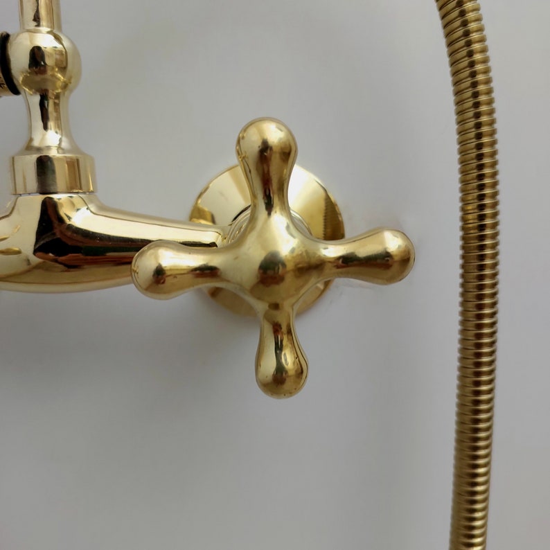 Vintage Brass Wall-Mounted Telephone Tub Faucet