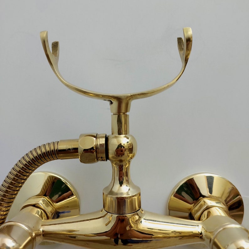 Vintage Brass Wall-Mounted Telephone Tub Faucet