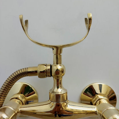 Vintage Brass Wall-Mounted Telephone Tub Faucet
