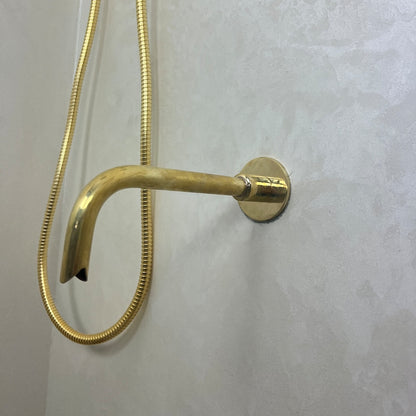 Handcrafted Solid Brass Shower Head – Unlacquered Brass Fixture