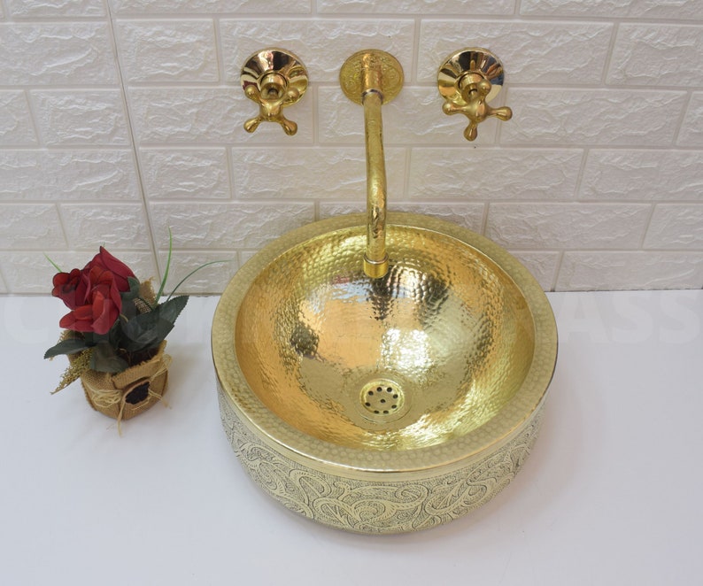 Polished Brass Swan Neck Vanity Tap