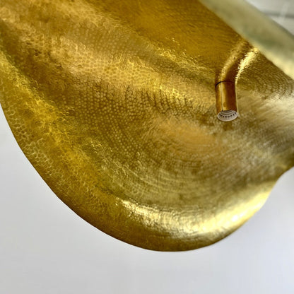 Hand-Hammered Polished Brass Crescent Pendant Set