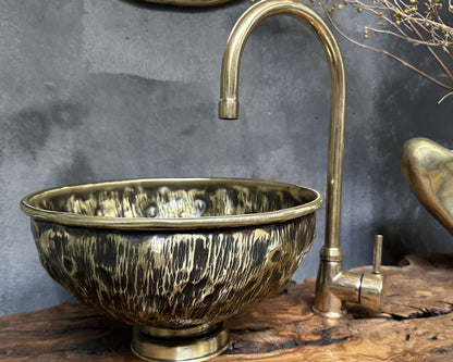 Industrial Distressed Brass Countertop Sink