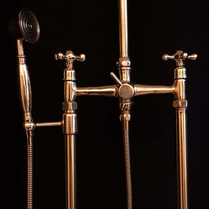 Floor-Mounted Unlacquered Brass Tub Filler