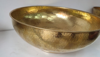 Industrial Hammered Brass Cylinder Basin