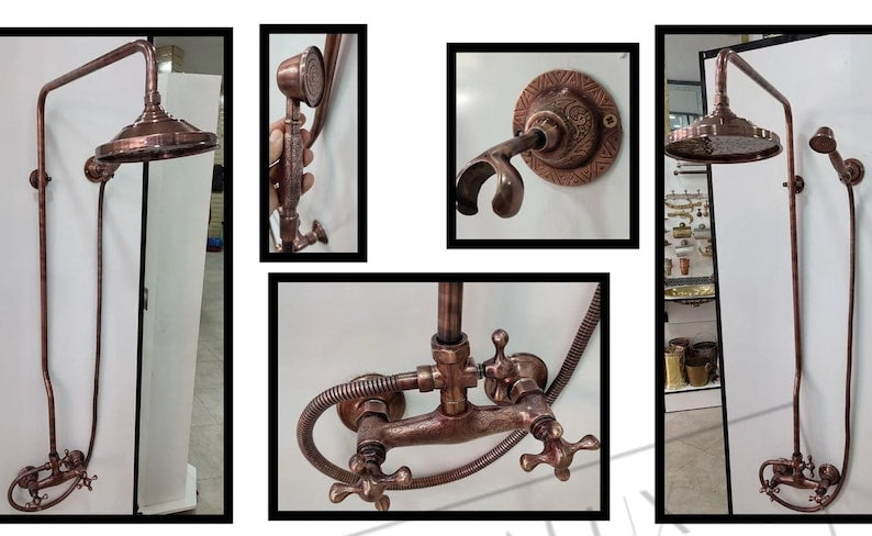 Copper Exposed Rainfall Shower System