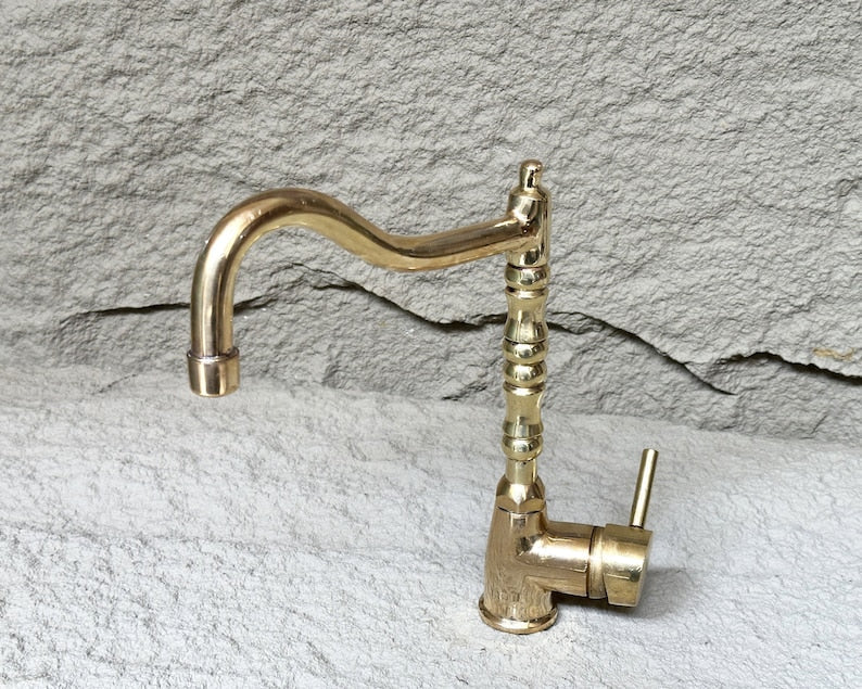 Artisan Brass Bamboo-Style Pillar Faucet