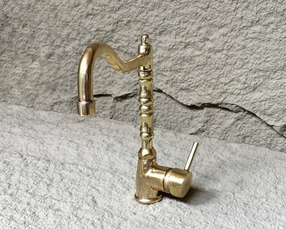 Artisan Brass Bamboo-Style Pillar Faucet