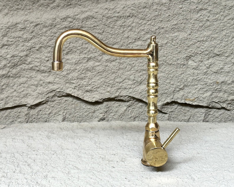 Artisan Brass Bamboo-Style Pillar Faucet