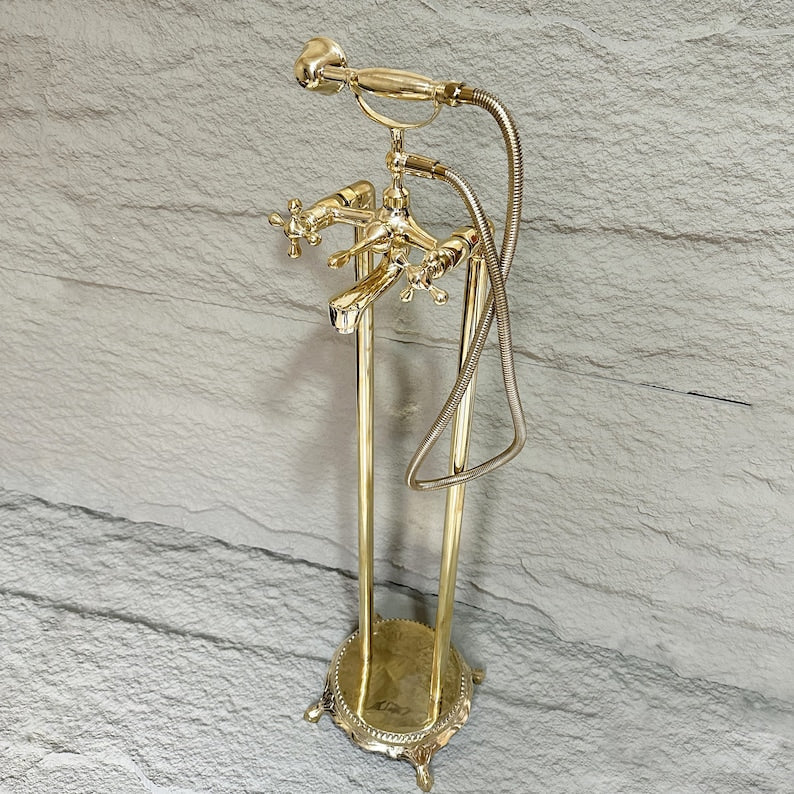 Classic Gold Clawfoot Tub Faucet Set
