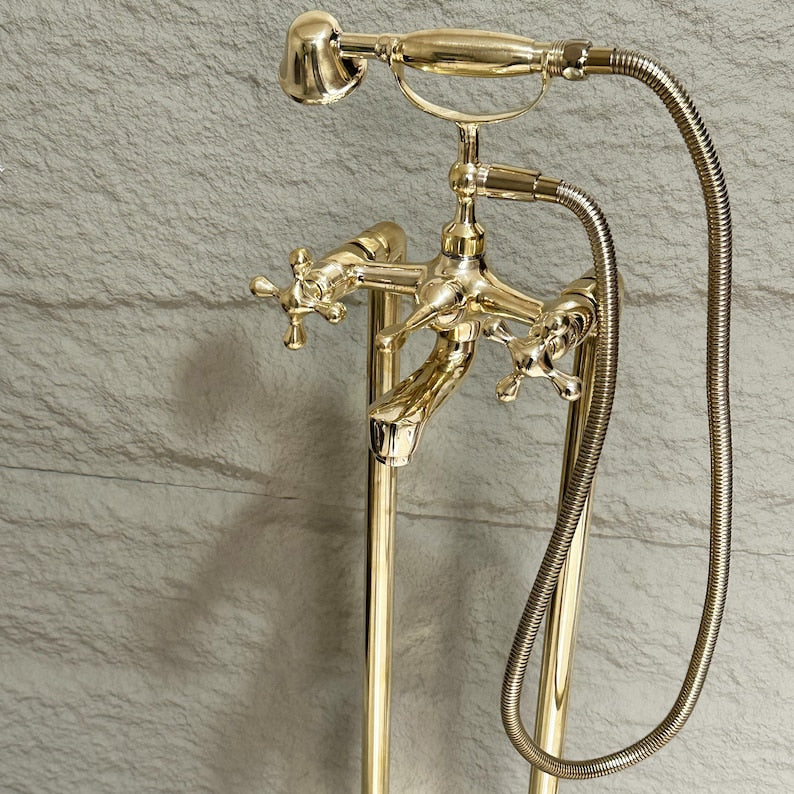 Classic Gold Clawfoot Tub Faucet Set