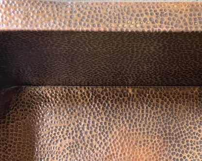 Square Hand-Hammered Dark Antique Copper Sink