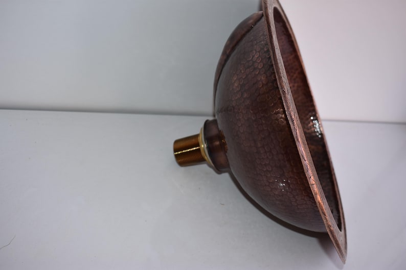Drop-In Hammered Copper Vanity Sink
