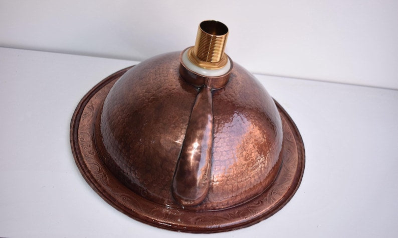 Drop-In Hammered Copper Vanity Sink