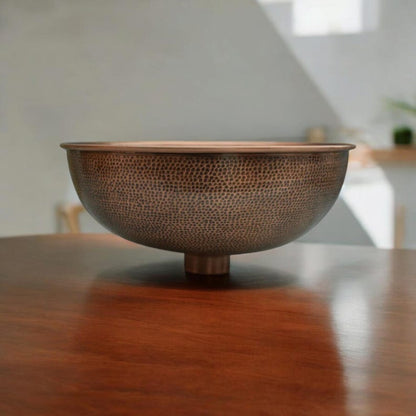 Round Hammered Copper Sink