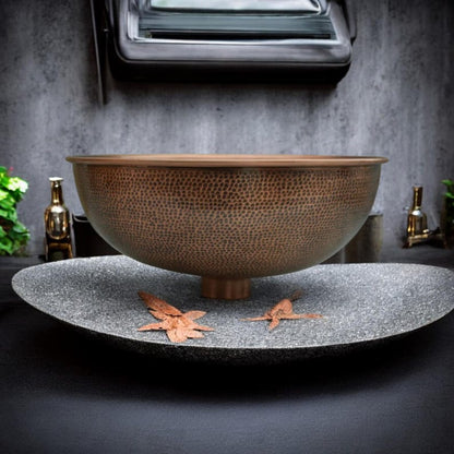 Round Hammered Copper Sink