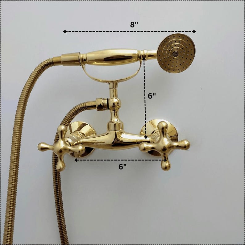 Vintage Brass Wall-Mounted Telephone Tub Faucet