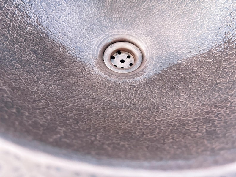 Classic Hammered Copper Drop-In Sink with Wide Rim