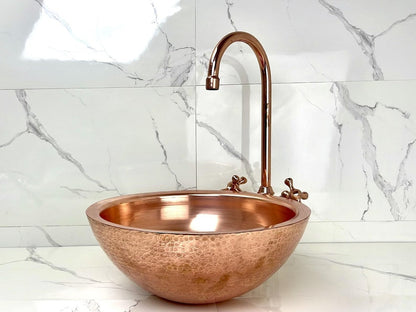 Polished Rose Copper Vessel Sink