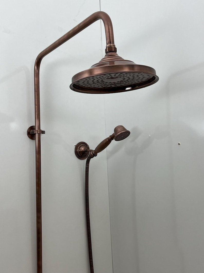 Modern Unlacquered Copper Concealed Set