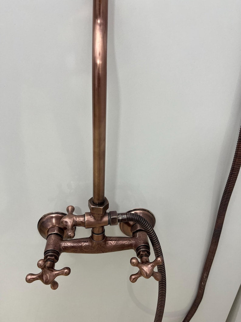 Modern Unlacquered Copper Concealed Set