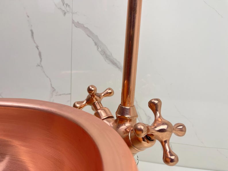 Polished Rose Copper Vessel Sink