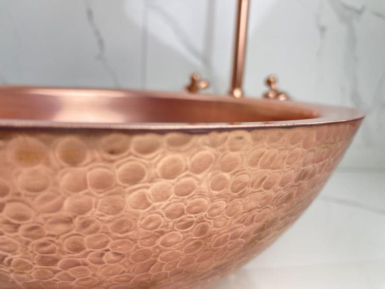 Polished Rose Copper Vessel Sink