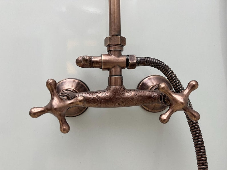 Modern Unlacquered Copper Concealed Set
