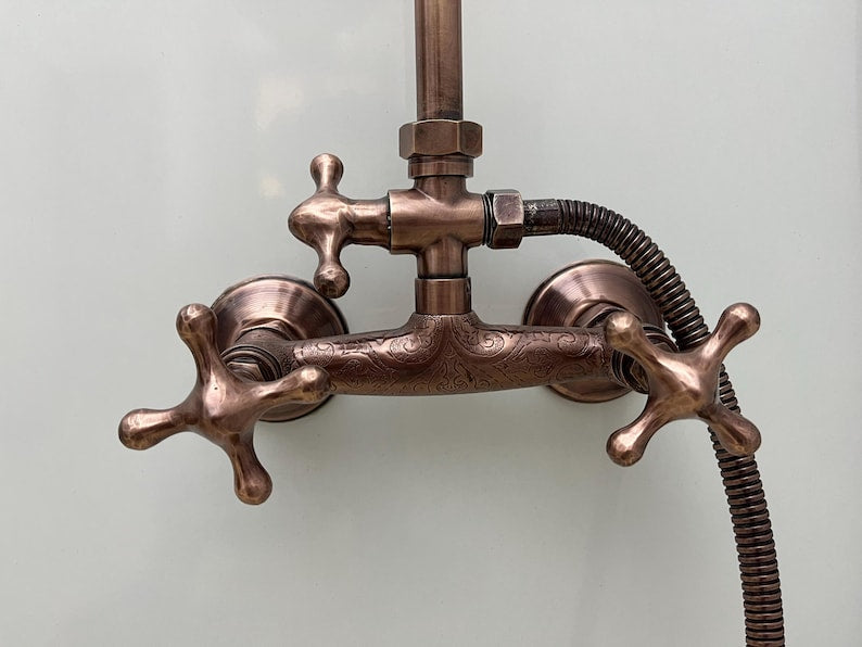 Modern Unlacquered Copper Concealed Set
