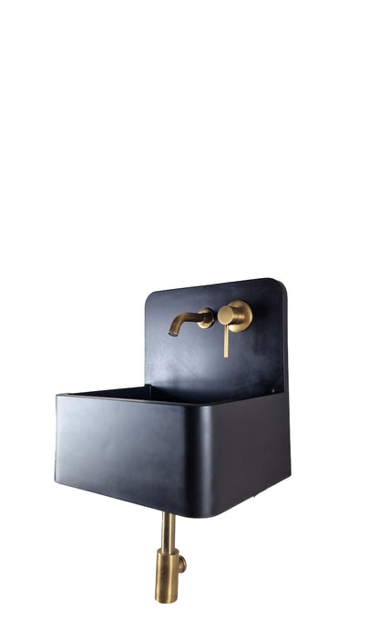 Matte Black Wall-Mount Resin Sink
