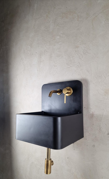 Matte Black Wall-Mount Resin Sink