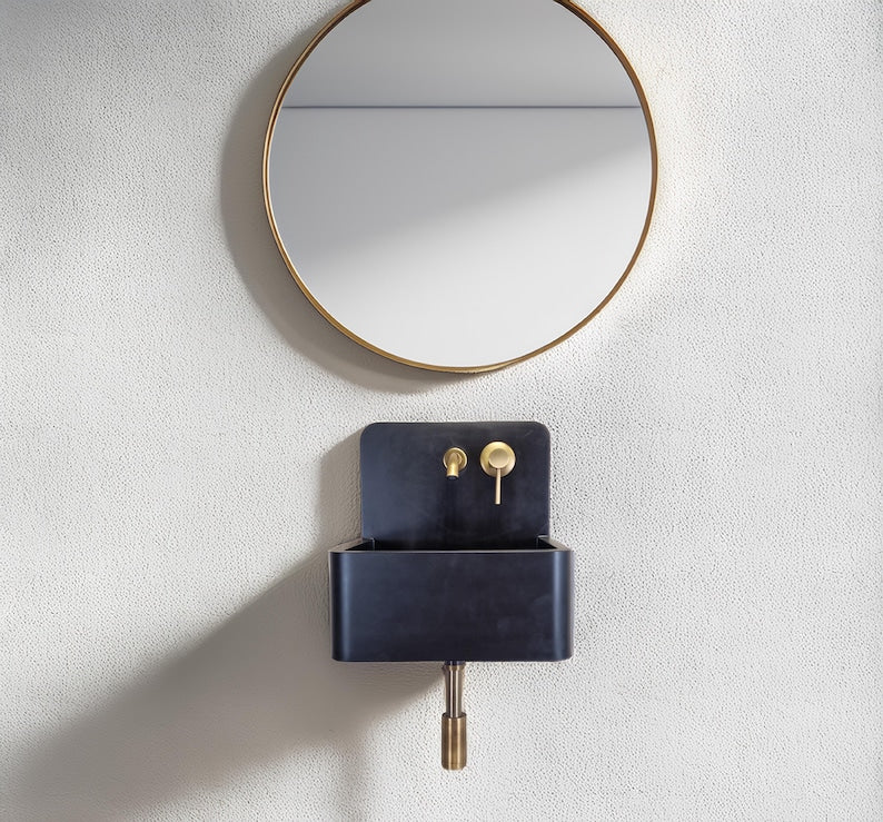 Matte Black Wall-Mount Resin Sink