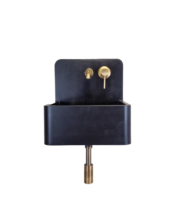 Matte Black Wall-Mount Resin Sink