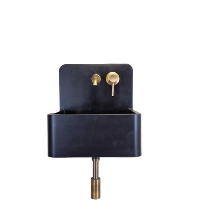 Matte Black Wall-Mount Resin Sink
