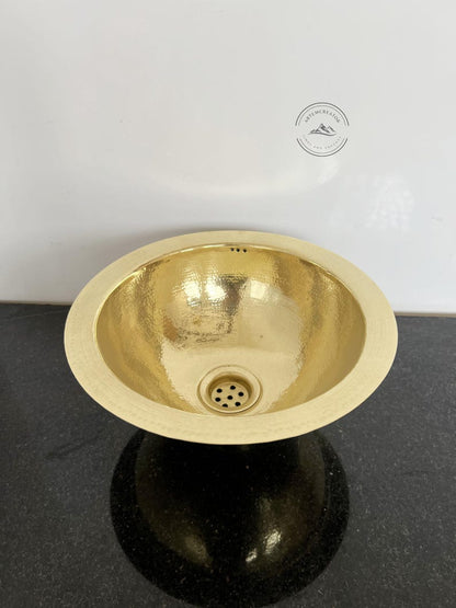 Handcrafted Round Hammered Brass Sink