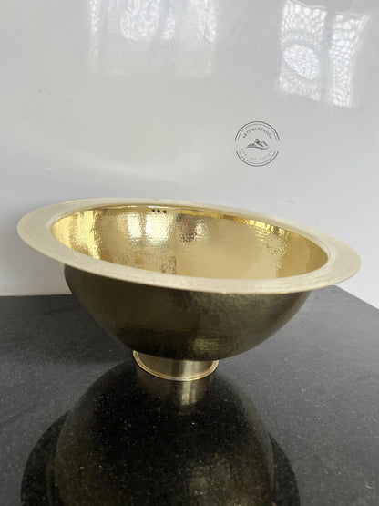 Handcrafted Round Hammered Brass Sink