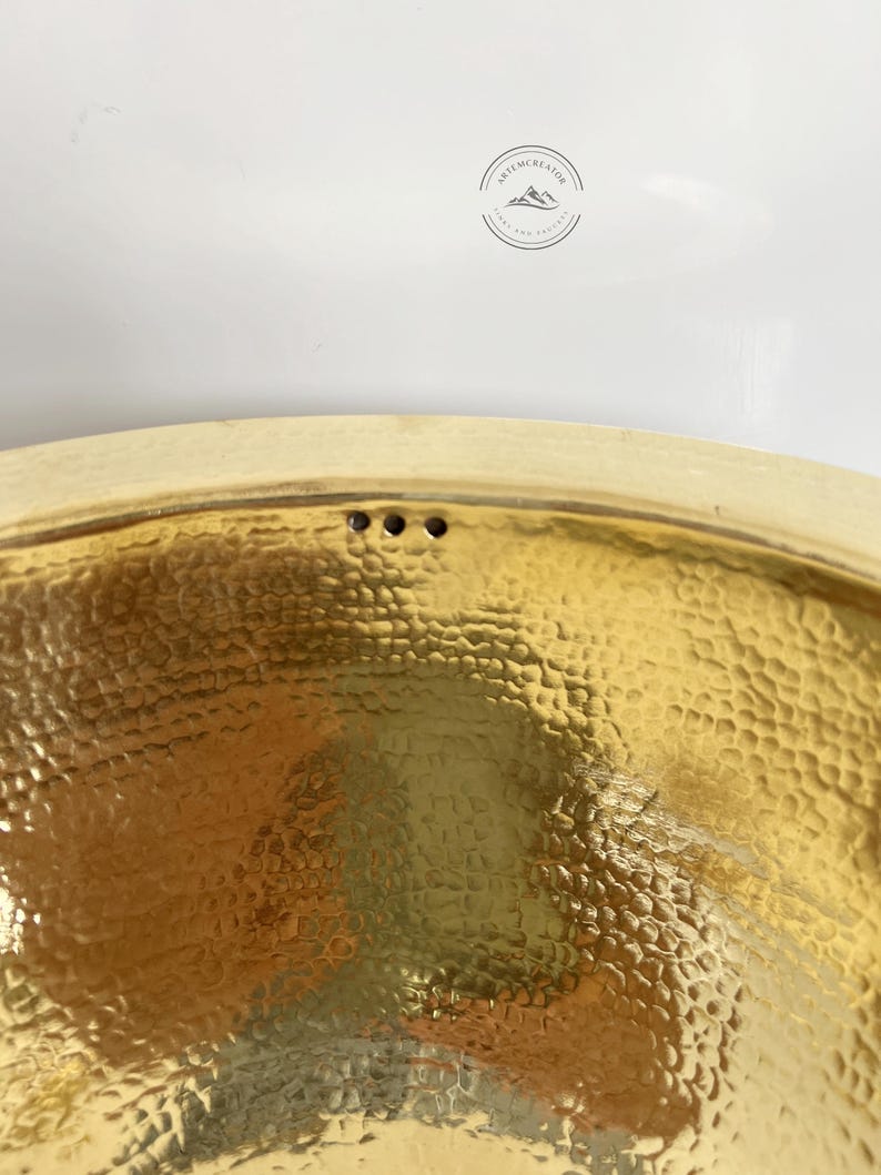 Handcrafted Round Hammered Brass Sink