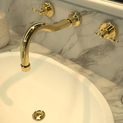 Wall Mounted Brass Bathroom Faucet