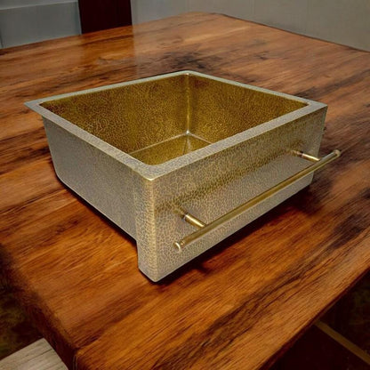 Handcrafted Unlacquered Brass Farmhouse Sink