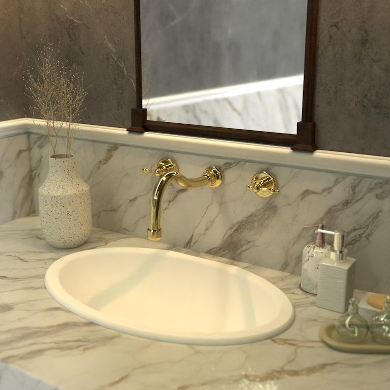 Wall Mounted Brass Bathroom Faucet