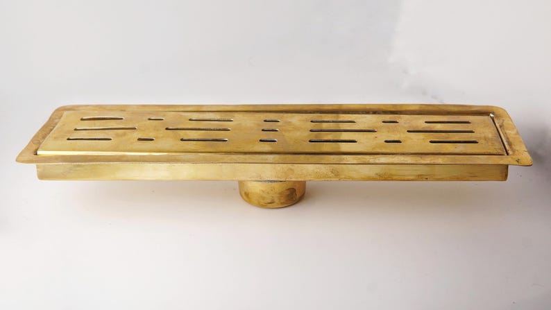Solid Brass Linear Shower Drain – Rectangular Slot Grate Floor Drain System